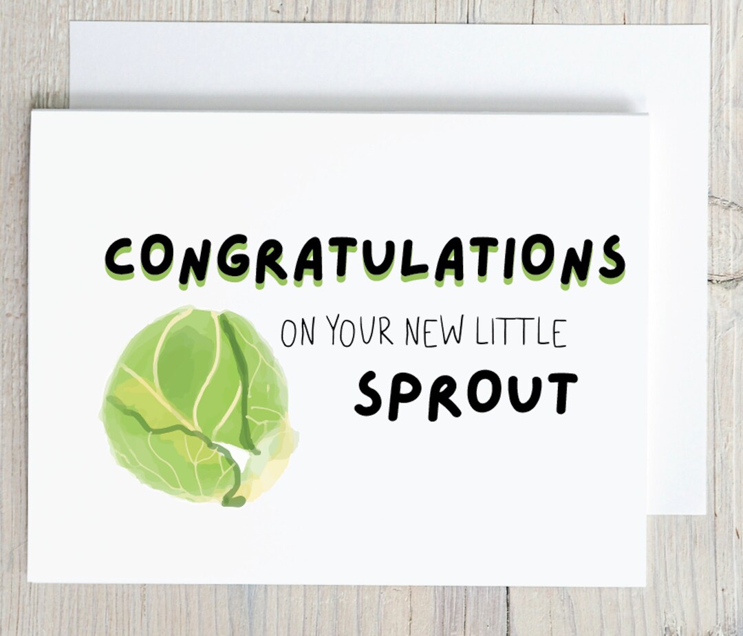 Baby Congratulations Card, New Mom, Pregnancy Card, Little Brussel