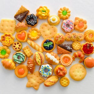 Grab bag of food fridge magnets bread magnets dessert magnets home kitchen decor locker decor bakery magnet mini food fridge magnet gift set image 2