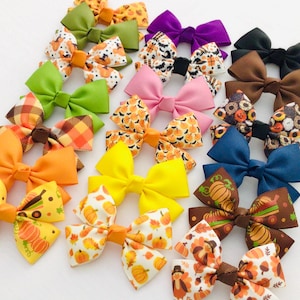Fall hair bow Halloween hair bow pumpkin hair bow Thanksgiving hair bows toddler hair bows girls hair bow gift kids bow Halloween hair clips
