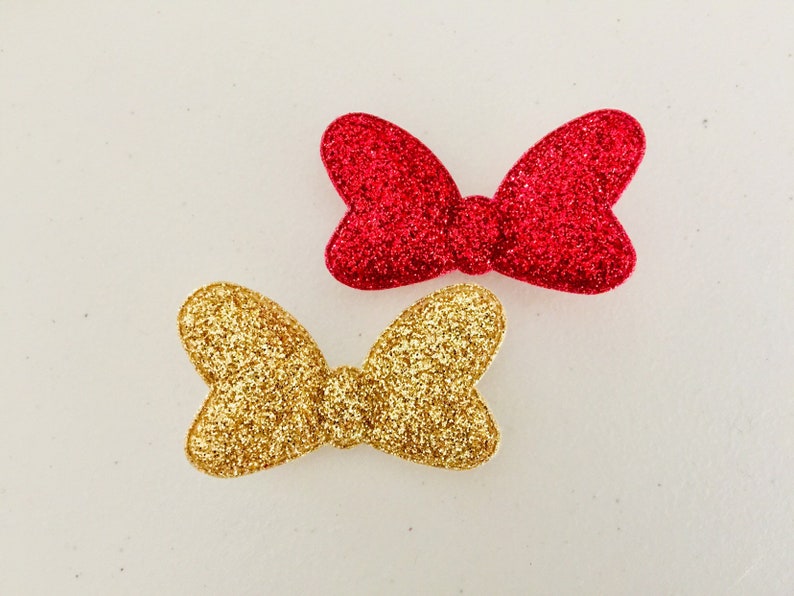 Glitter hair bows girls hair bows Minnie Mouse inspired hair bows Christmas hair bows Christmas hair clips toddler hair bows