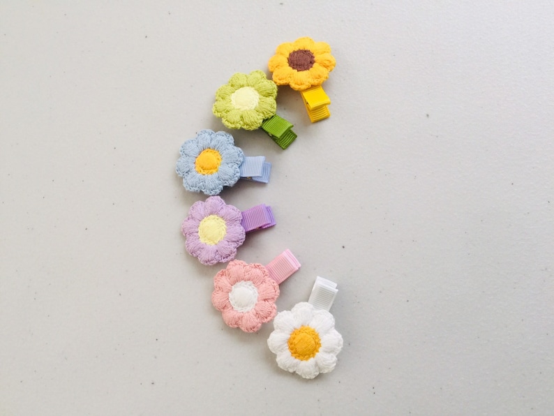 Fully lined baby hair clips toddler hair clips baby barrettes flower hair clips non slip hair clips Easter hair clip toddler hair bow image 1