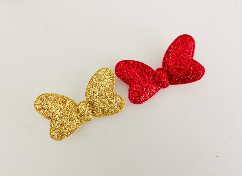Glitter hair bows girls hair bows Minnie Mouse inspired hair bows Christmas hair bows Christmas hair clips toddler hair bows