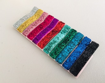 Fully lined hair clips glitter ribbon hair clips toddler hair clips girls hair clips baby hair clips Christmas hair clips