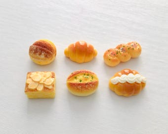 Juego de 6 imanes de nevera para pan, mini imanes de comida para nevera, decoración de cocina y hogar, imanes de panadería, imanes de postres, decoración de taquillas, imanes de pizarra blanca, juego de regalo