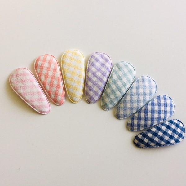 Girls snap clips toddler snap clips fabric snap clips Easter hair clips gingham hair clips gingham fabric snap clips