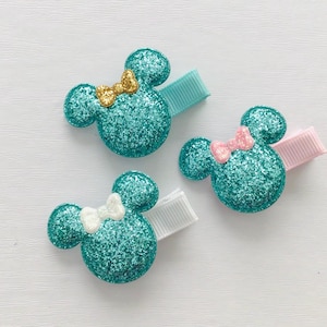 Fully lined baby safe hair clip no slip toddler hair clip Mouse inspired hair bow clip Halloween hair clip toddler girl birthday bow gift image 6