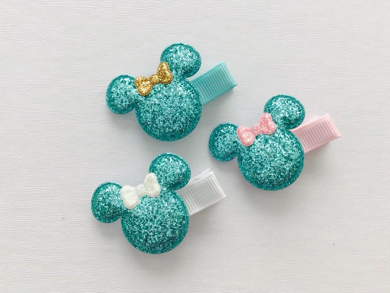 Fully lined baby safe hair clip no slip toddler hair clip Mouse inspired hair bow clip Halloween hair clip toddler girl birthday bow gift image 6