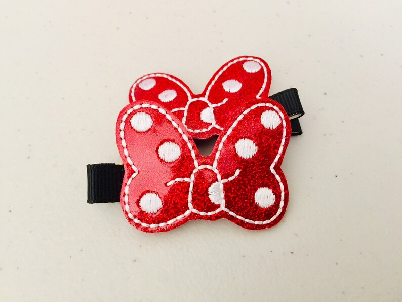 Pigtail Hair Bows Pigtail Hair Clips Toddler Hair Clip Minnie Etsy