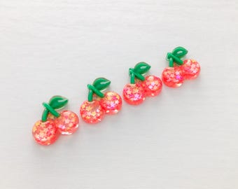 4 cherry magnet set cute locker magnets mini fridge magnets fruit magnets small food fridge magnet Summer home office kitchen decor gift