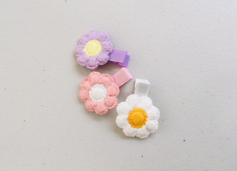 Fully lined baby hair clips toddler hair clips baby barrettes flower hair clips non slip hair clips Easter hair clip toddler hair bow image 3
