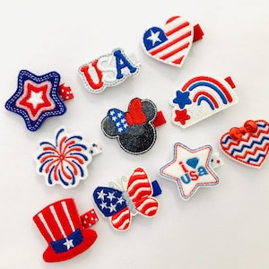 4th of July hair clip patriotic hair clip Memorial Day hair clip 4th of July bows baby hair clip toddler hair clip Summer girls hair clip