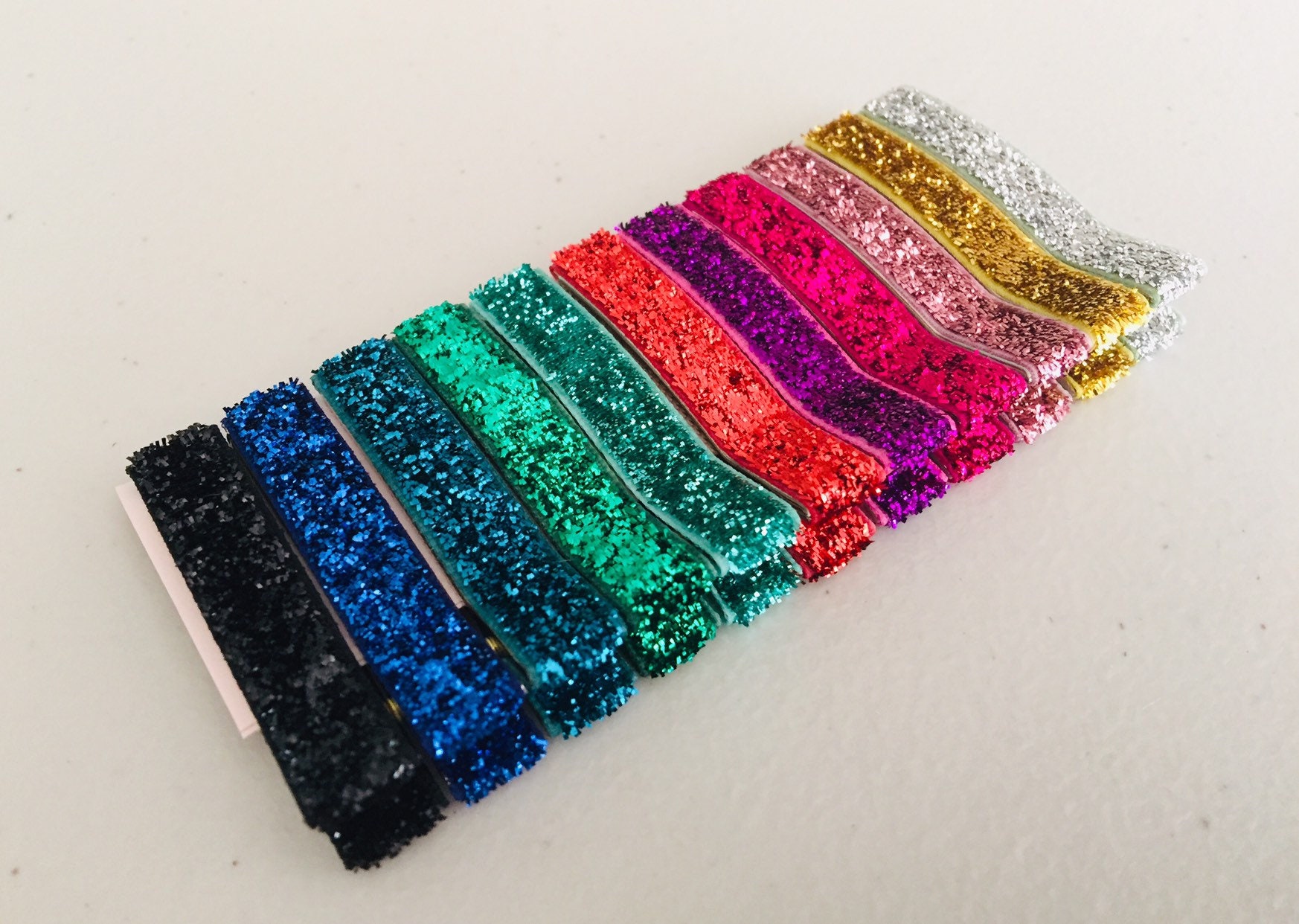 Fully Lined Hair Clips Glitter Ribbon Hair Clips Toddler Hair Etsy