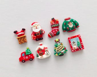 6 u 8 imanes navideños Imán navideño para nevera Bonito imán navideño para cafetera Bonito imán para taquilla Imán de invierno para rellenar calcetines navideños