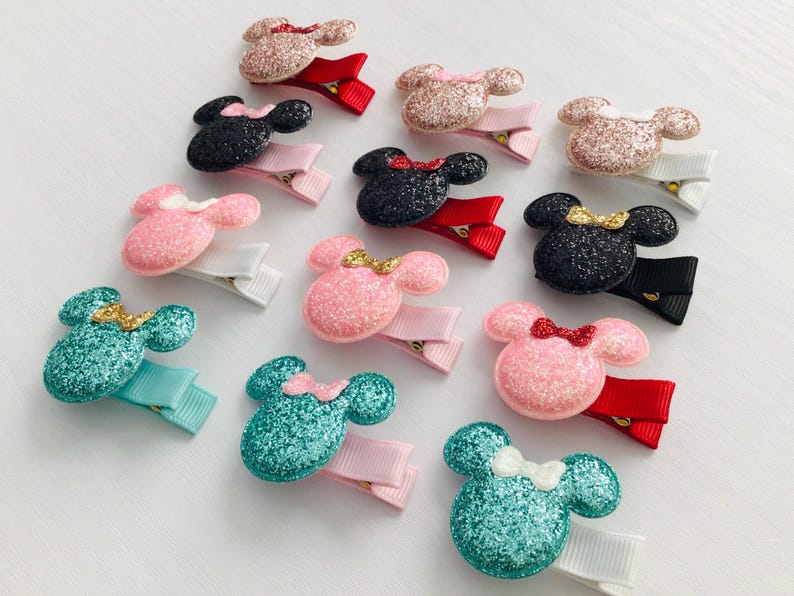 Fully lined baby safe hair clip no slip toddler hair clip Mouse inspired hair bow clip Halloween hair clip toddler girl birthday bow gift image 4