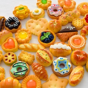 Grab bag of food fridge magnets bread magnets dessert magnets home kitchen decor locker decor bakery magnet mini food fridge magnet gift set image 3