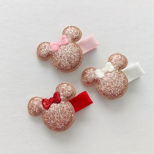 Fully lined baby safe hair clip no slip toddler hair clip Mouse inspired hair bow clip Halloween hair clip toddler girl birthday bow gift image 8