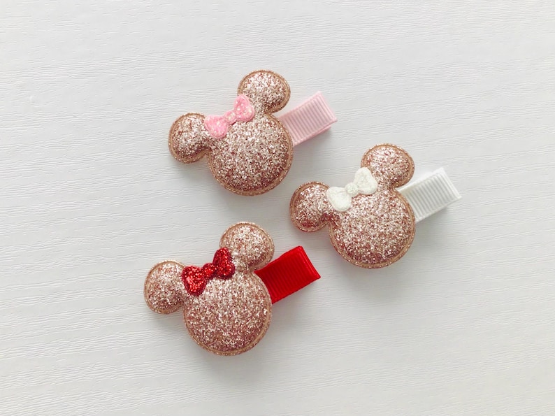 Fully lined baby safe hair clip no slip toddler hair clip Mouse inspired hair bow clip Halloween hair clip toddler girl birthday bow gift image 8