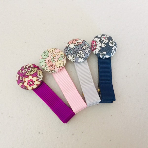 Fully lined hair clips non slip hair clip toddler hair clips baby hair clips flower hair clips button hair clips fabric hair clips