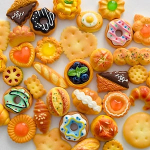 Grab bag of food fridge magnets bread magnets dessert magnets home kitchen decor locker decor bakery magnet mini food fridge magnet gift set image 11