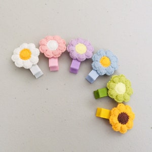 Fully lined baby hair clips toddler hair clips baby barrettes flower hair clips non slip hair clips Easter hair clip toddler hair bow image 2