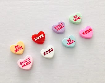 8 fridge magnets Valentine’s Day magnet set conversation heart magnets holiday magnets cute magnets locker decor Valentines day decor gift