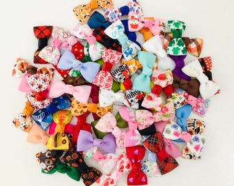 Grab bag of baby hair bows fully lined baby safe hair clips toddler bow clips baby bow gift doll bows mini bow set no slip baby barrettes