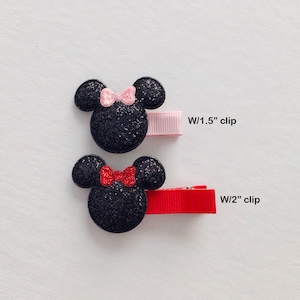 Fully lined baby safe hair clip no slip toddler hair clip Mouse inspired hair bow clip Halloween hair clip toddler girl birthday bow gift image 10