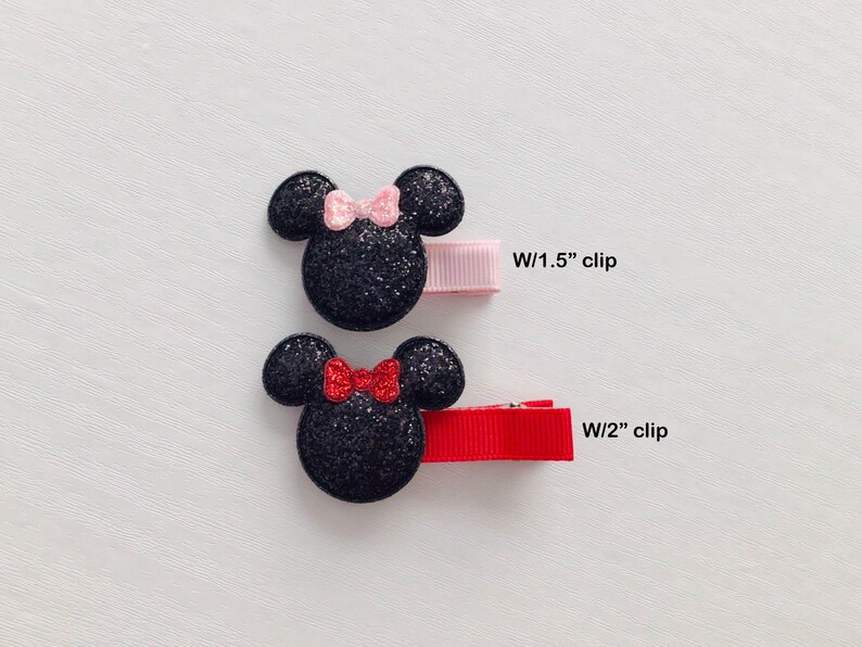 Fully lined baby safe hair clip no slip toddler hair clip Mouse inspired hair bow clip Halloween hair clip toddler girl birthday bow gift image 10