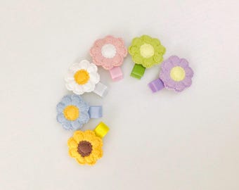Fully lined baby hair clip toddler hair clip baby barrettes flower hair clips non slip hair clips Easter hair clip Spring toddler hair bow