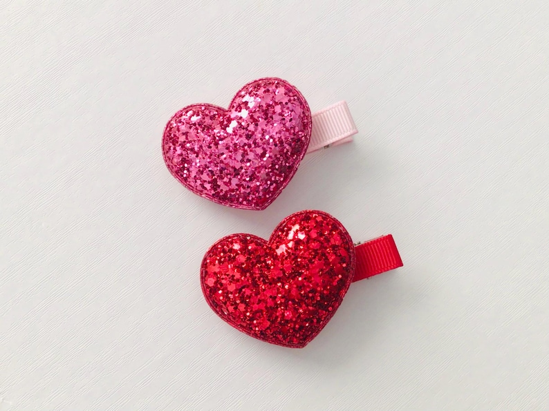 Valentines day hair clip Valentine’s Day hair bows glitter heart hair clip girls hair clips toddler hair bow clip Valentine’s Day barrettes