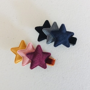 Fully lined hair clip toddler hair clips baby hair clips velvet hair clips fabric hair clip star hair clip velvet hair bow Fall hair bow