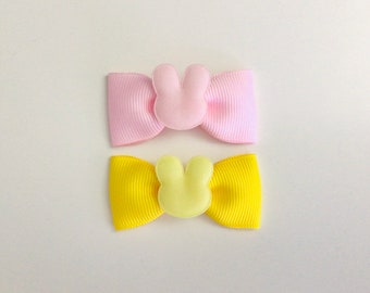 Easter bunny hair bow baby Easter bow clip mini hair bow bunny hair clips baby hair clip toddler hair clip baby barrettes mini bow clip