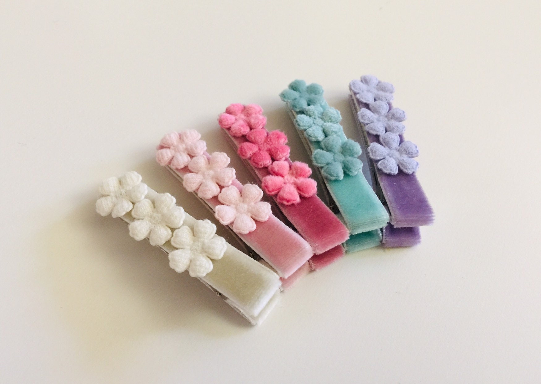 Fully Lined Velvet Hair Clips Toddler Hair Clips Baby Hair Etsy