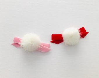 Toddler Christmas hair bow velvet ribbon bow girls winter bow no slip toddler girl Christmas hair clip toddler velvet hair bow girls gift