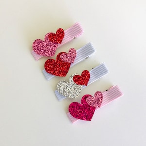 Valentine’s Day hair clip heart hair clip valentine hair bow Valentines day bow baby hair clips toddler hair clip glitter heart hair clip