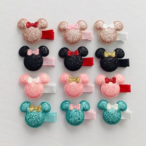 Fully lined baby safe hair clip no slip toddler hair clip Mouse inspired hair bow clip Halloween hair clip toddler girl birthday bow gift image 12