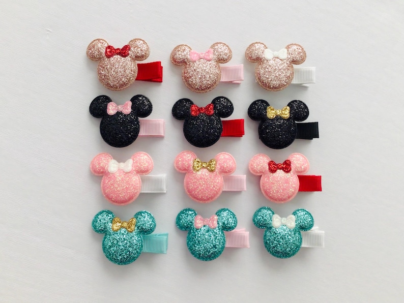 Fully lined baby safe hair clip no slip toddler hair clip Mouse inspired hair bow clip Halloween hair clip toddler girl birthday bow gift image 12