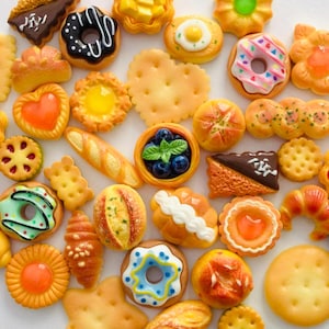 Grab bag of food fridge magnets bread magnets dessert magnets home kitchen decor locker decor bakery magnet mini food fridge magnet gift set image 1