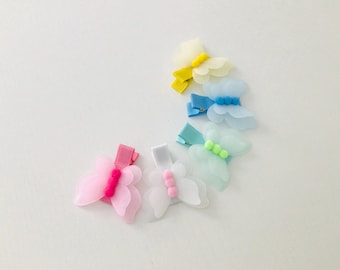 Fully lined baby hair clip toddler hair clip butterfly hair clips butterfly barrettes baby barrettes no slip hair clips pompom hair clips