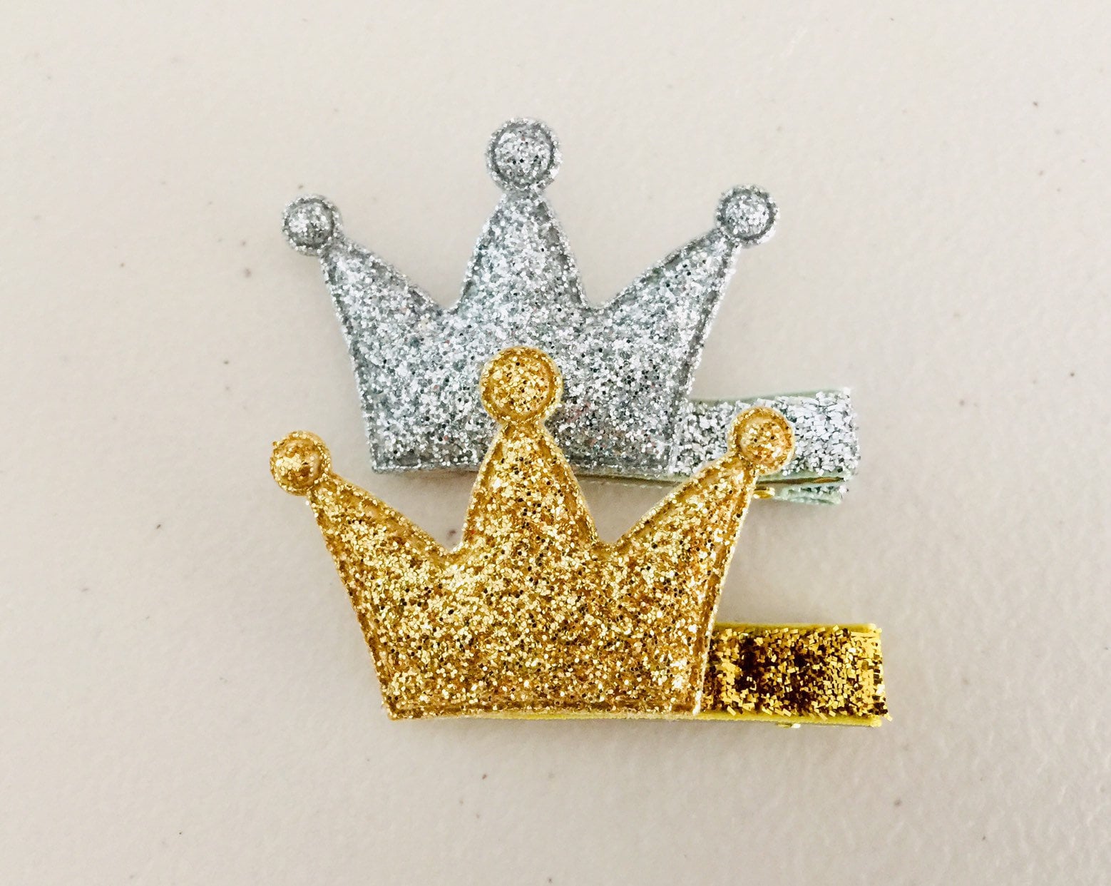 Gold tone crown with rhinestones, matching hair clips, and storage bag NWT Small Crown Hair Clip Gold - Etsy main image 3