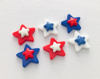 6 patriotic magnet set 4th of July fridge magnets star magnets coffee machine magnet locker decor Holiday magnets Summer home decor gift
