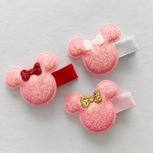 Fully lined baby safe hair clip no slip toddler hair clip Mouse inspired hair bow clip Halloween hair clip toddler girl birthday bow gift image 7