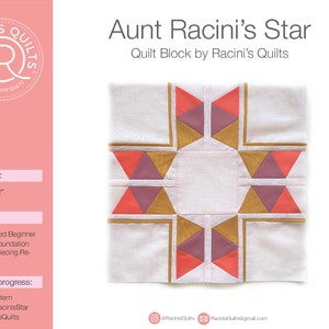 Aunt Racini&#39;s Star Block - Pattern