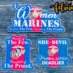 Female Marine Vinyl Sticker: USMC Veteran Decal