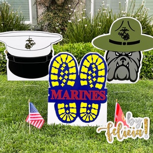 Marines Yard Sign, Marines Boot Camp Graduation, Military yard signs, Marine Corps Ball, USMC Yard Signs, USMC License #286-23