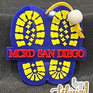 Marine Corps Ornament | Yellow Footprints | USMC Ornament | Marine Corps Gift | USMC Gift | Military Ornament | USMC License #286-23