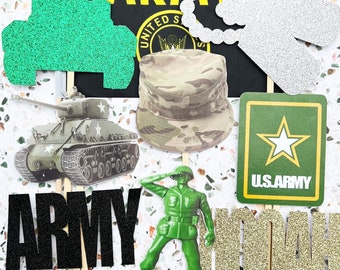 Army Party Decorations, Army Boot Camp Graduation, Army Party Supplies, Army Centerpieces, Army Theme Centerpieces, Army Party Ideas