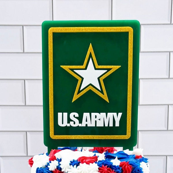 Army Cake Topper, Army cupcake topper, Army party decoration, Army going away party, Army centerpiece, Army graduation, Army party favor