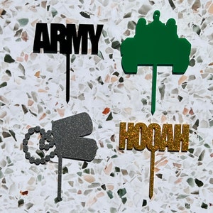 Army Cupcake Toppers Army Cake Topper Army Party Decorations Army Going ...