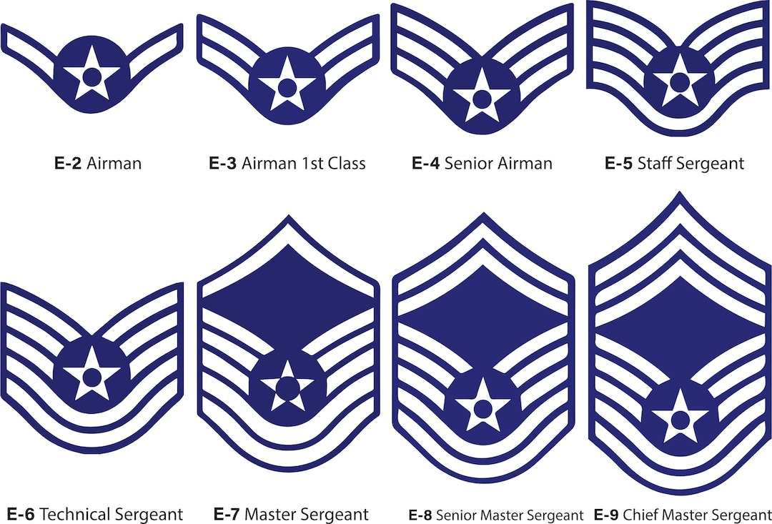 USAF 階級 svg、空軍 SVG | 空軍階級 svg | USAF svg | 空軍 svg
